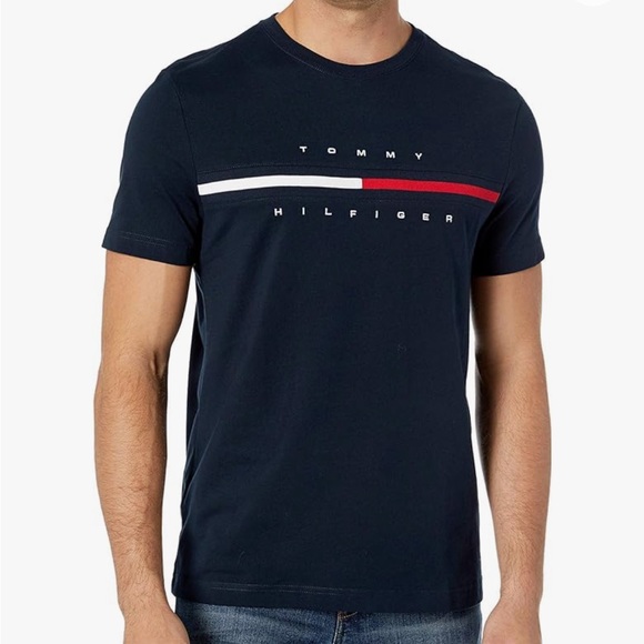 Tommy Hilfiger Signature Stripe Tee M - Picture 1 of 8